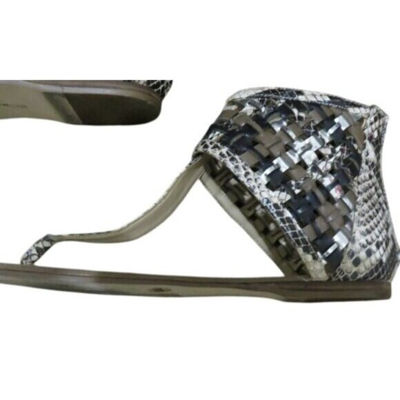 BCBG BCBGeneration Ginger Sequined Ankle Cuff Back Zip T-Strap Sandal Size 6.5 - Picture 5 of 11
